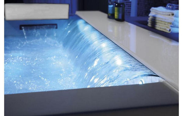 XL 2 Personen Whirlpool Jackson 190x150 Badewanne Marmor Vollausstattung (weiß)