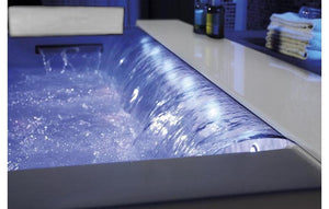 XL 2 Personen Whirlpool Jackson 190x150 Badewanne Marmor Vollausstattung (weiß)