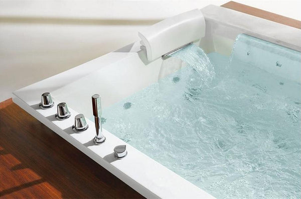 Edler XL 2 Personen Whirlpool Jackson 190x150 Badewanne weiß (Bodeneinbau)