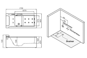 Traum 2 Personen Whirlpool 170x80 Nevada Badewanne Whirlwanne Sonderpreis