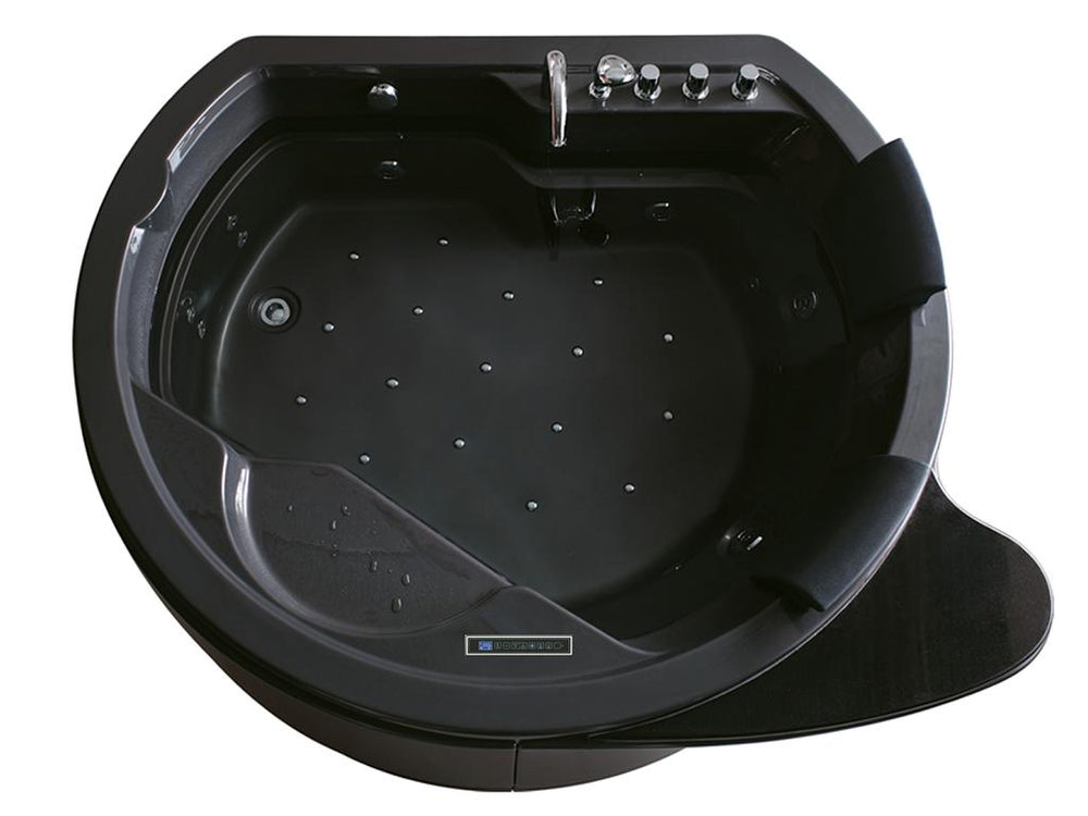 XL 2 Personen Whirlpool Perth 198x162 Badewanne Whirlwanne freistehend schwarz