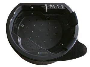 XL 2 Personen Whirlpool Perth 198x162 Badewanne Whirlwanne freistehend schwarz