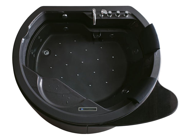 XL 2 Personen Whirlpool Perth 198x162 Badewanne Whirlwanne freistehend schwarz