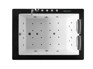 XL 2 Personen Whirlpool Riverside 180x130 Badewanne Whirlwanne freistehend schwarz