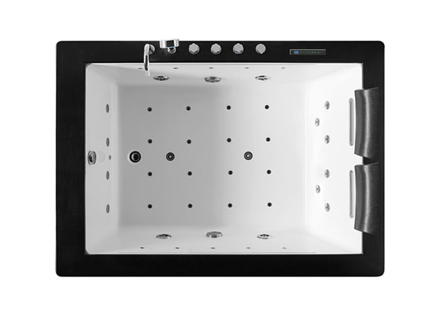 XL 2 Personen Whirlpool Riverside 180x130 Badewanne Whirlwanne freistehend schwarz