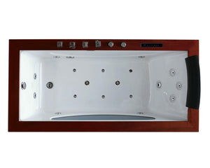 Whirlpool für 1 Person 180x89 Texas Badewanne (Bullauge & Echtholzrand) Whirlwanne Sonderpreis