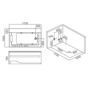Edler 1 Personen Whirlpool Victoria 172x100 Badewanne Whirlwanne (weiß)