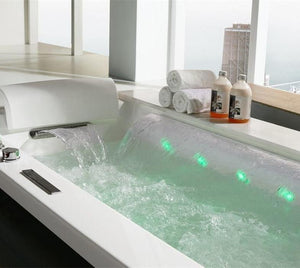 1 Person Luxus Whirlpool Victoria 172x100 Badewanne Marmor (weiß & ohne Schürze)