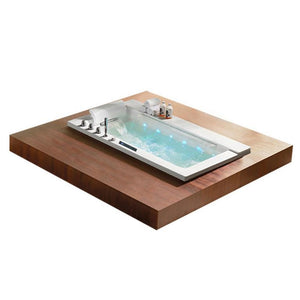 1 Person Luxus Whirlpool Victoria 172x100 Badewanne Marmor (weiß & ohne Schürze)