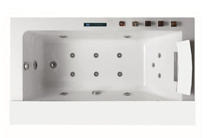 1 Person Luxus Whirlpool Victoria 172x100 Badewanne Marmor (weiß & ohne Schürze)