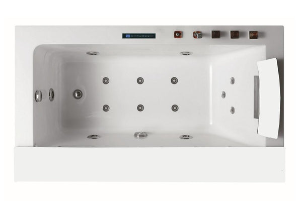 1 Person Luxus Whirlpool Victoria 172x100 Badewanne Marmor (weiß & ohne Schürze)