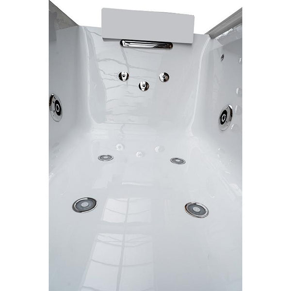 1 Person Luxus Whirlpool Victoria 172x100 Badewanne Marmor (weiß & ohne Schürze)