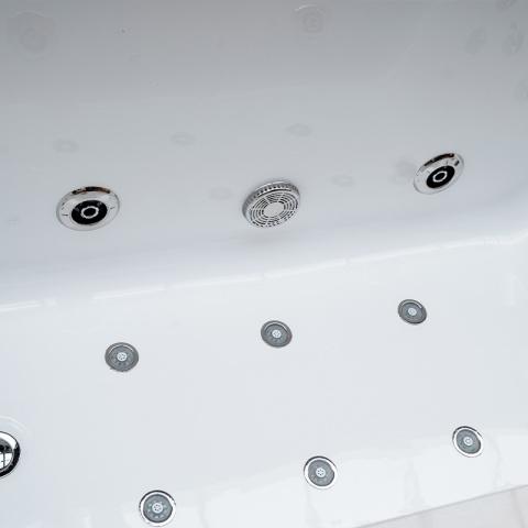 1 Person Luxus Whirlpool Victoria 172x100 Badewanne Marmor (weiß & ohne Schürze)