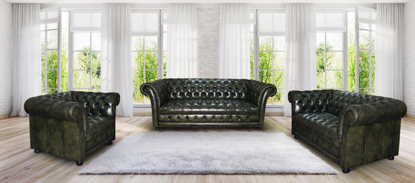Chesterfield Winchester Deluxe XL Sofagarnitur (3/2/1 oder 3/1/1) Ledergarnitur Salottini