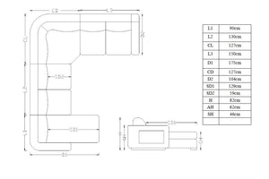 Traum XL Ecksofa Adolfo Leder Wohnlandschaft Eckcouch Salottini Sonderpreis