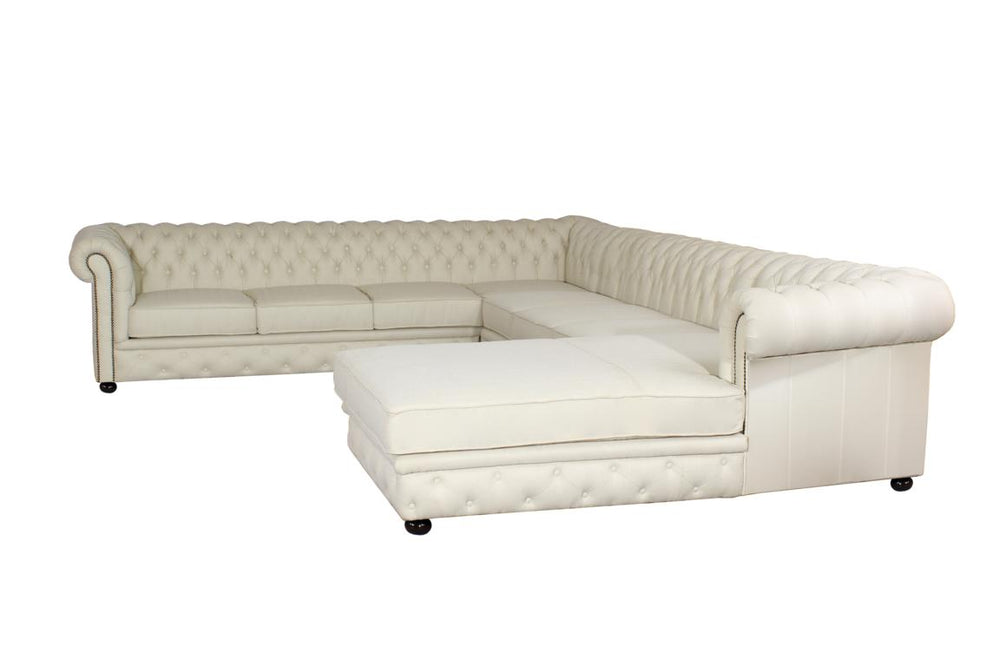 XL Chesterfield Wohnlandschaft Ecksofa Royal Leder Eckcouch Salottini Sonderpreis