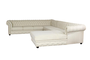 XL Chesterfield Wohnlandschaft Ecksofa Royal Leder Eckcouch Salottini Sonderpreis