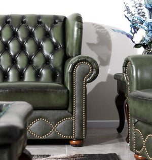 XL Sofa Chesterfield 3-Sitzer Couch York Ledersofa Salottini Sonderpreis